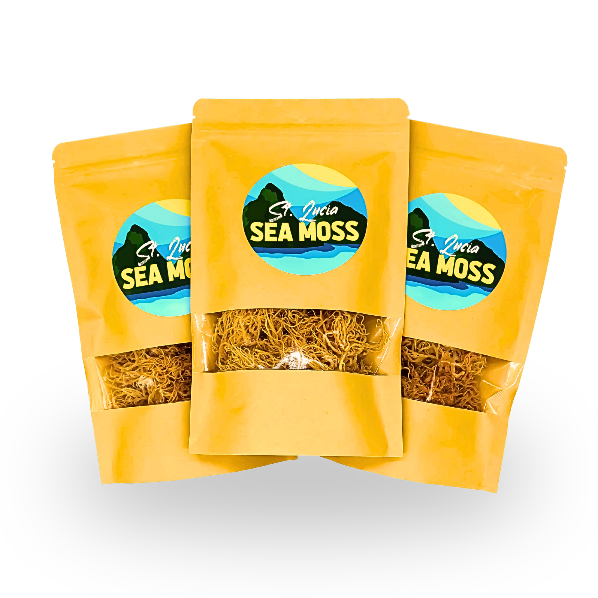 3 x 70g Gold St Lucia Sea Moss - Eucheuma Cottonii - St Lucia Sea Moss