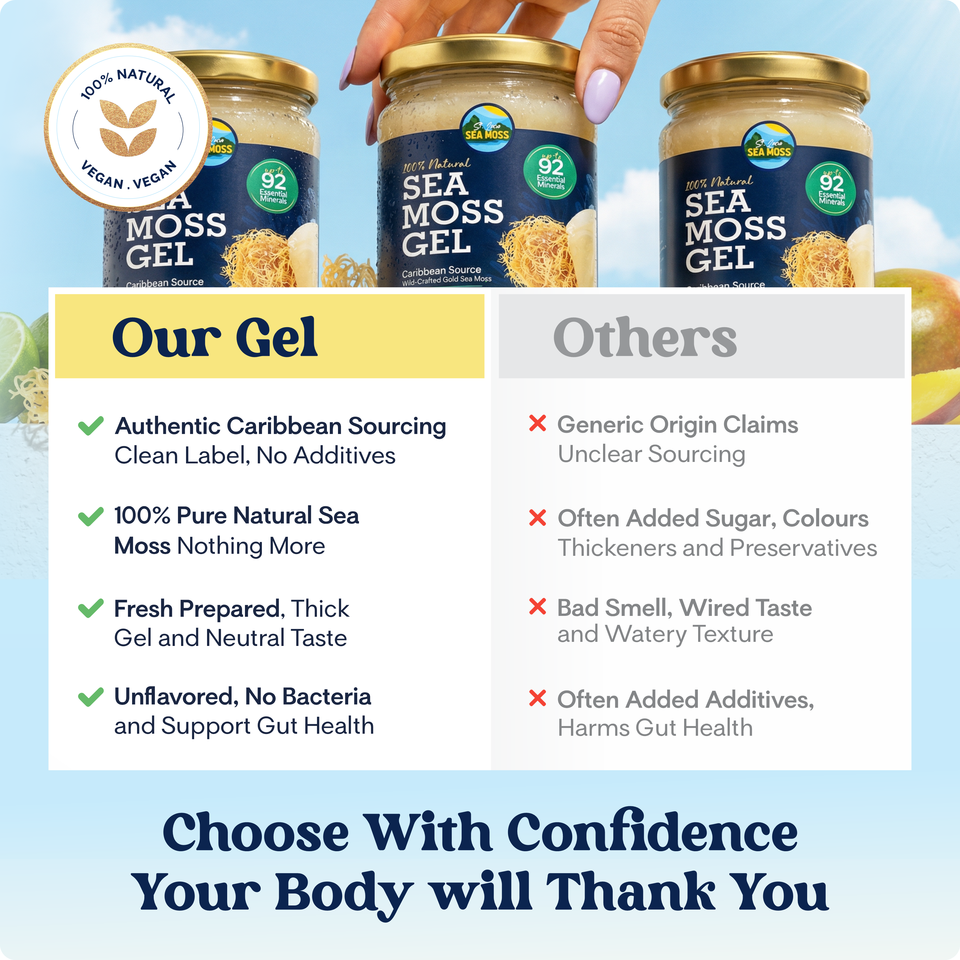 Gold St Lucia Sea Moss Gel 720ml - St Lucia Sea Moss