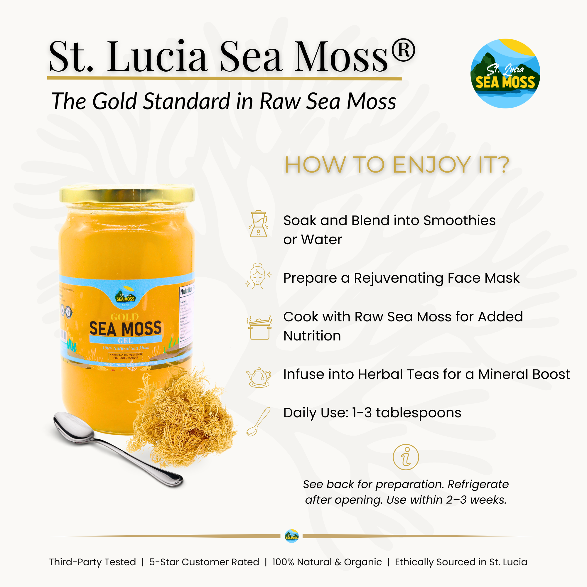 Gold St Lucia Sea Moss Gel 720ml