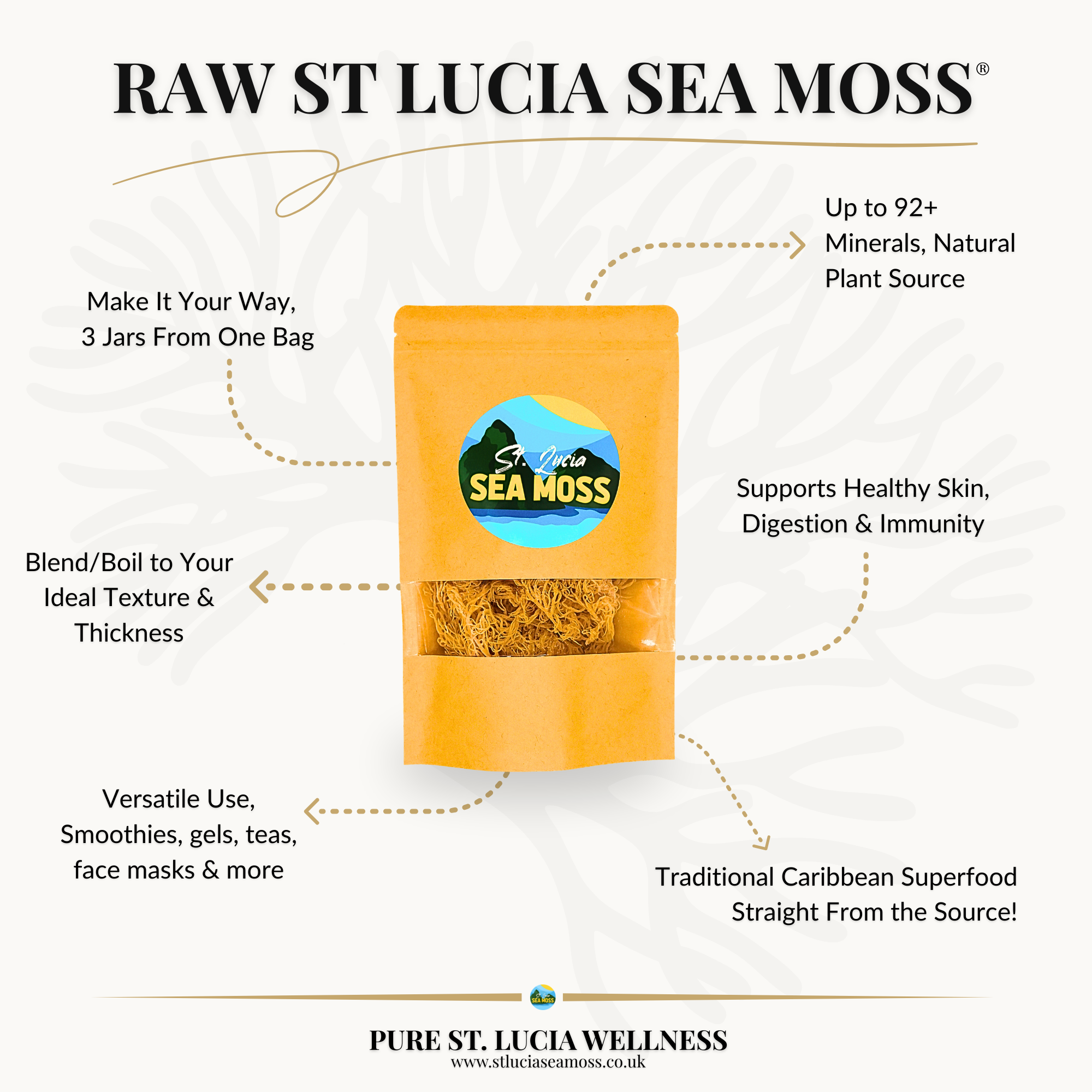 WHOLESALE Gold St Lucia Sea Moss - Eucheuma Cottonii