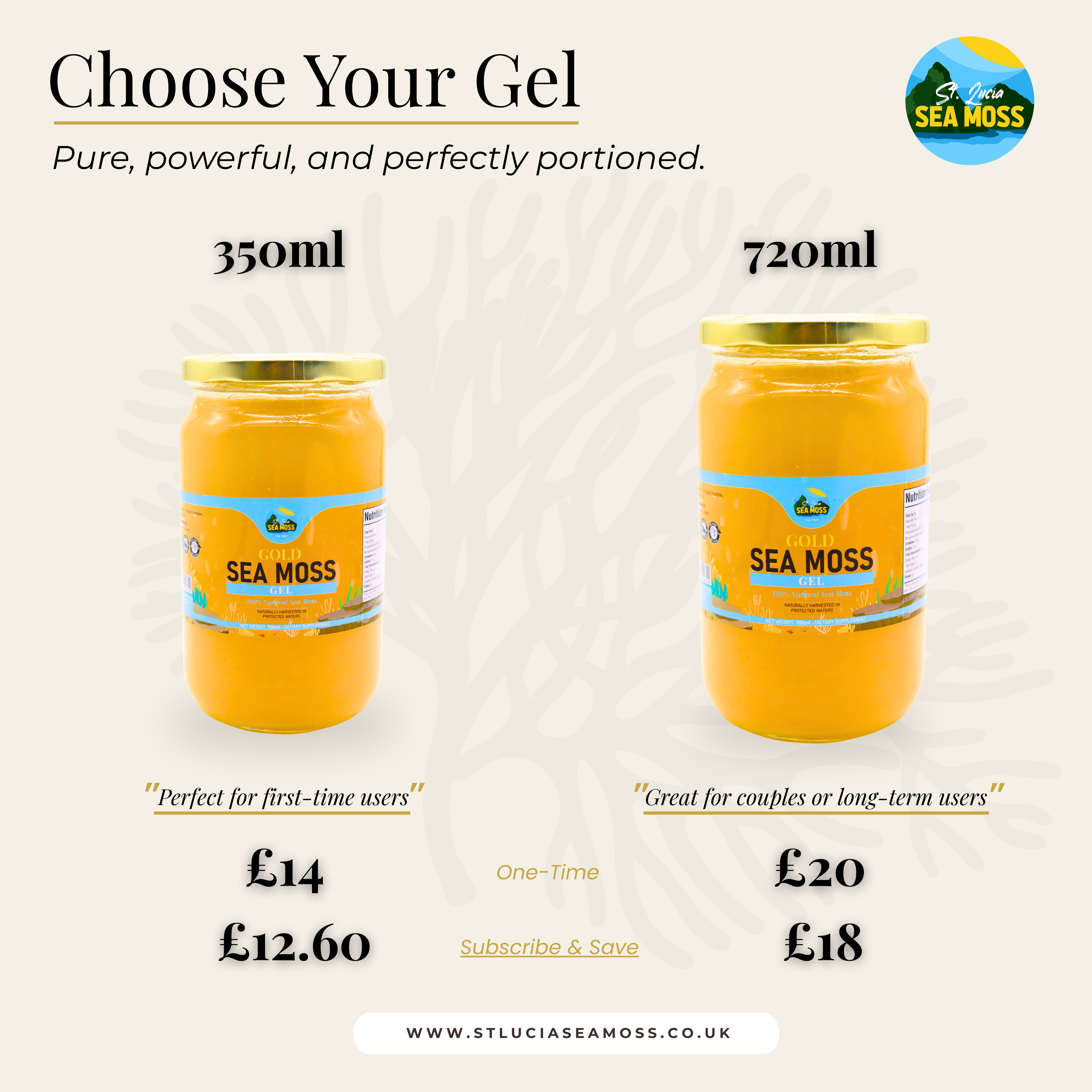 Gold St Lucia Sea Moss Gel 720ml