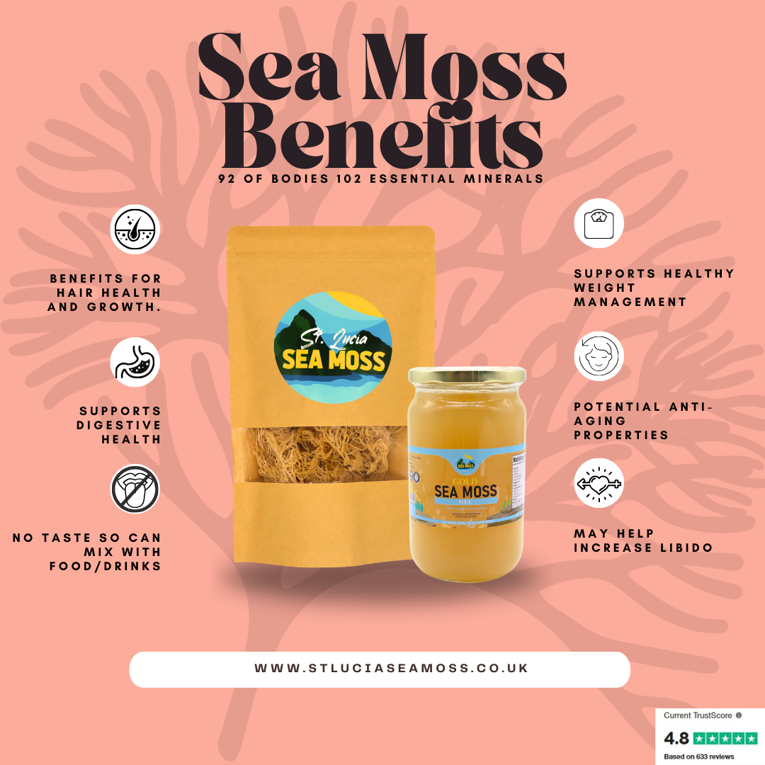 1kg Gold St Lucia Sea Moss - Eucheuma Cottonii