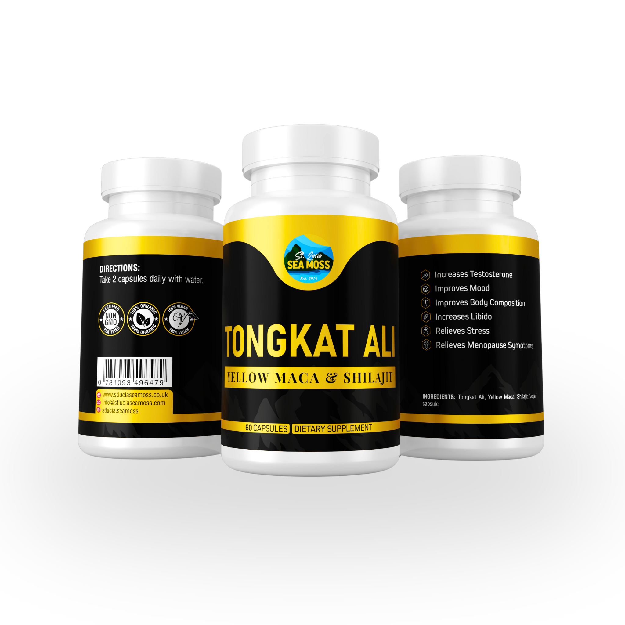 TongAli, Yellow Maca & Shilajit Capsules - St Lucia Sea Moss