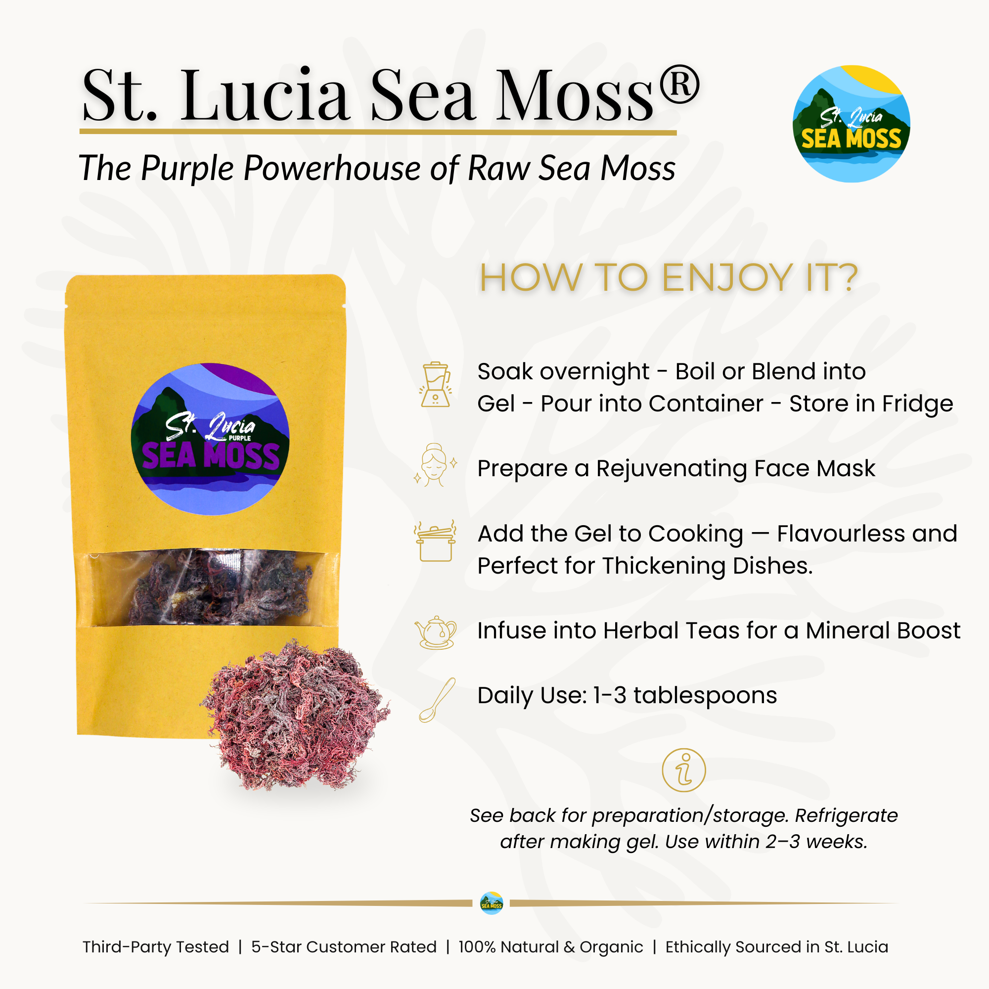 1kg Purple St Lucia Sea Moss - Gracilaria