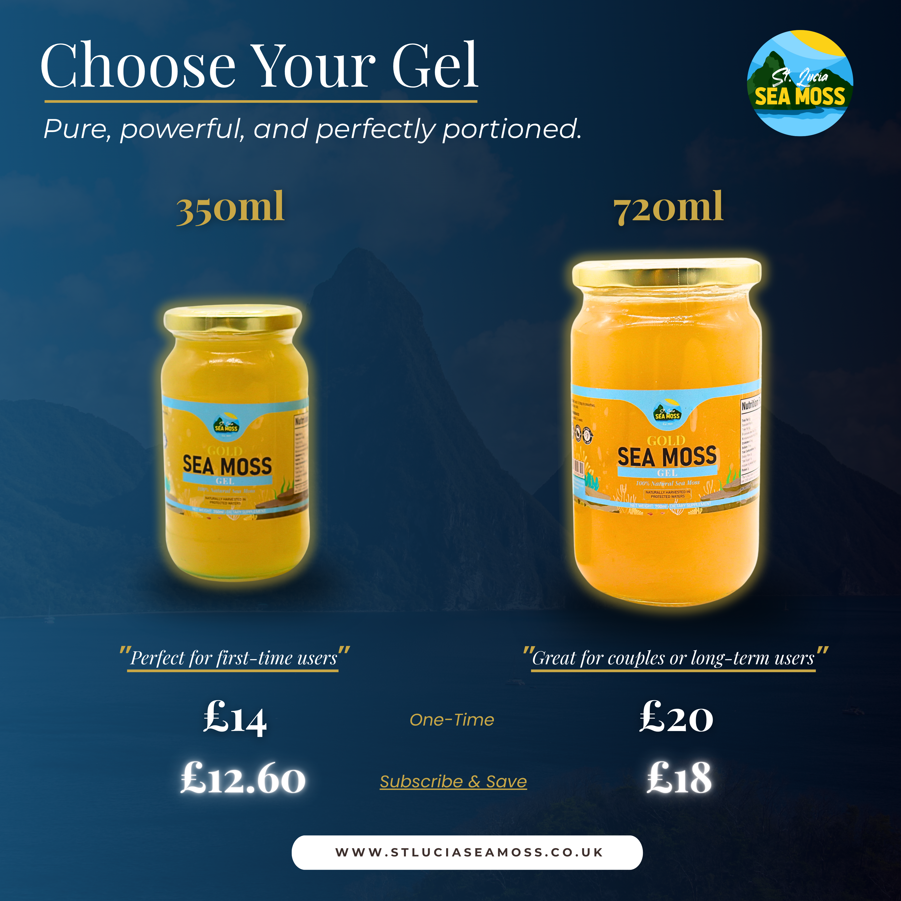 St Lucia Sea Moss Size Comparison