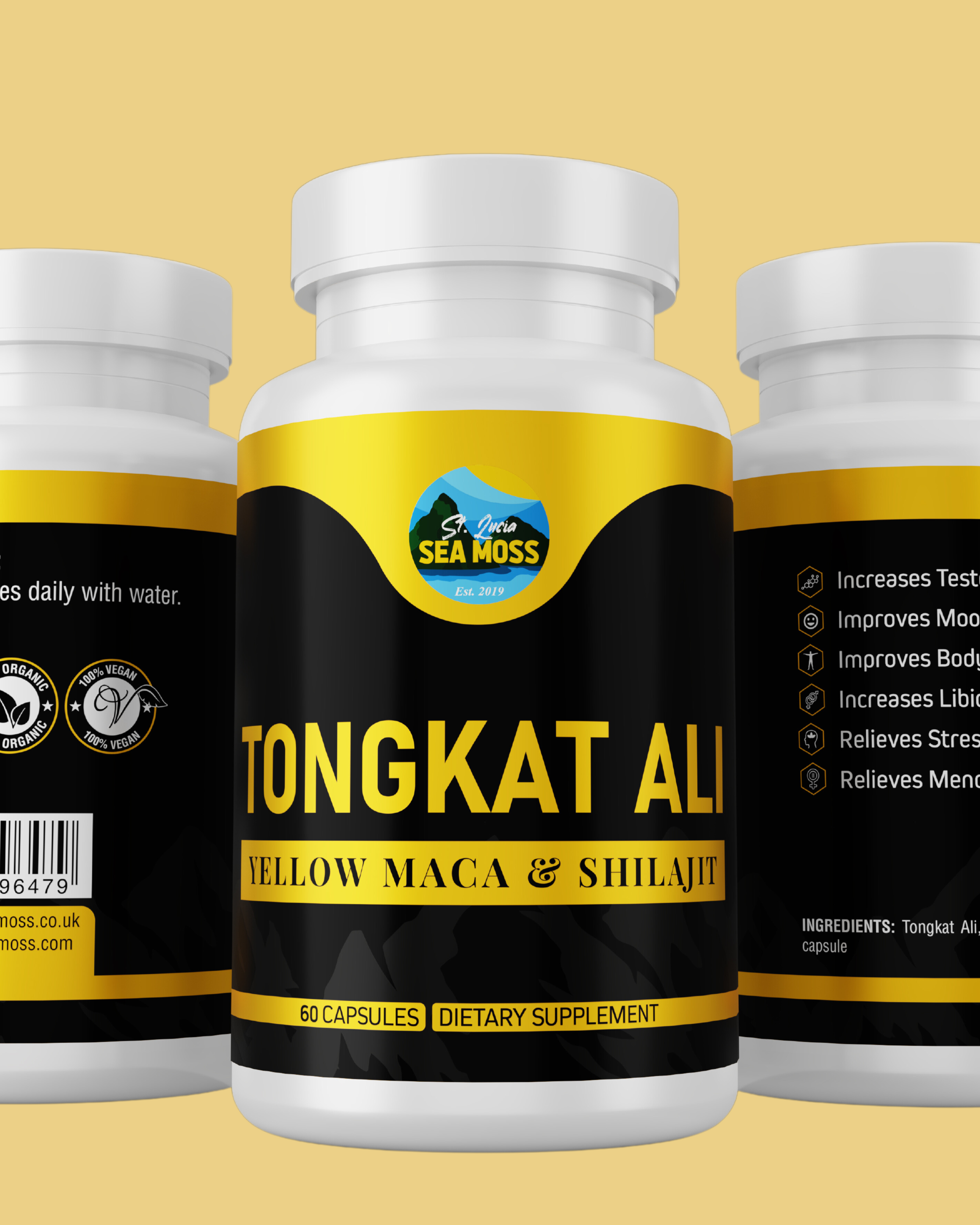 Tongkat Ali, Yellow Maca & Shilajit Capsules - St Lucia Sea Moss
