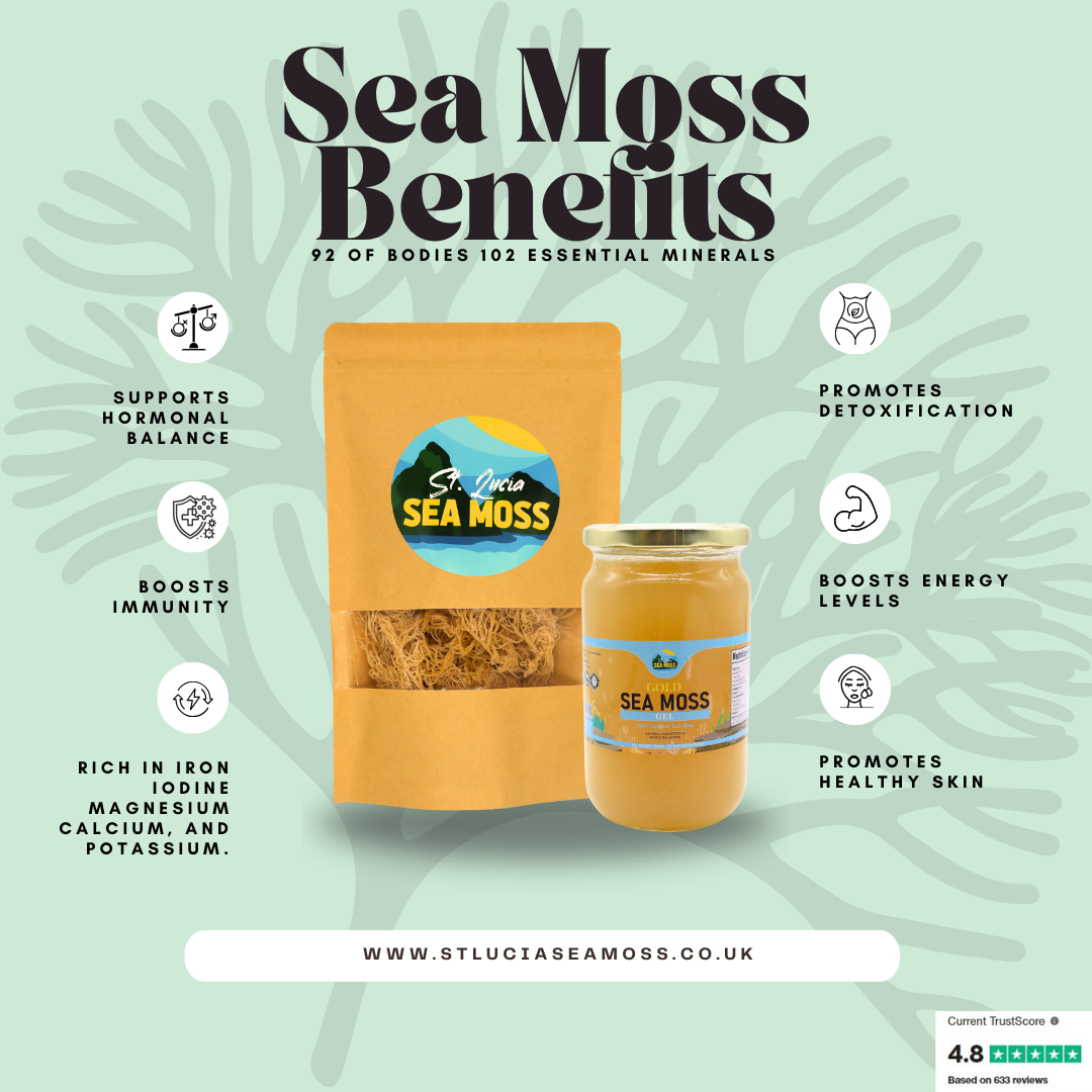 Gold St Lucia Sea Moss Gel 720ml - St Lucia Sea Moss