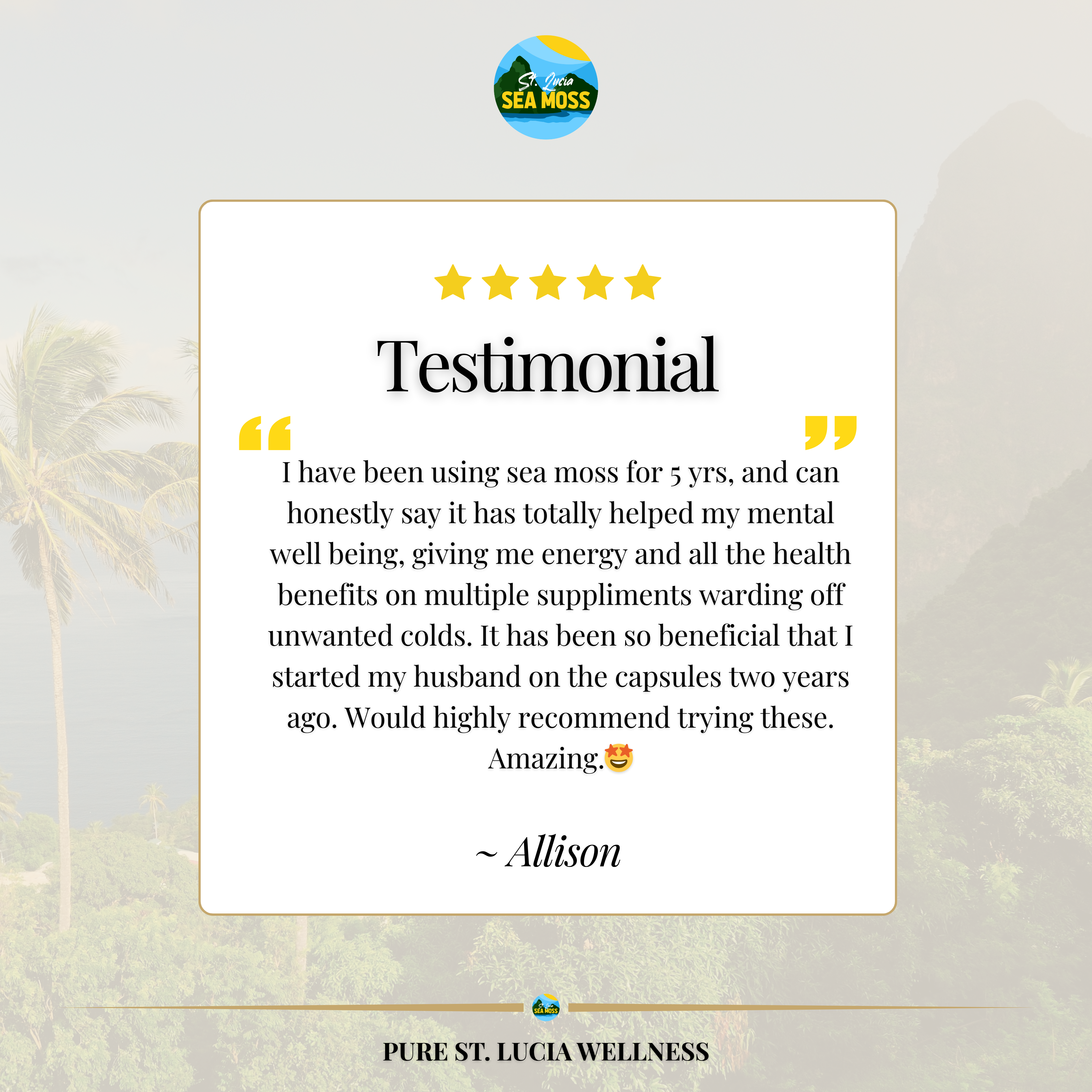 Gold St Lucia Sea Moss Capsules - St Lucia Sea Moss