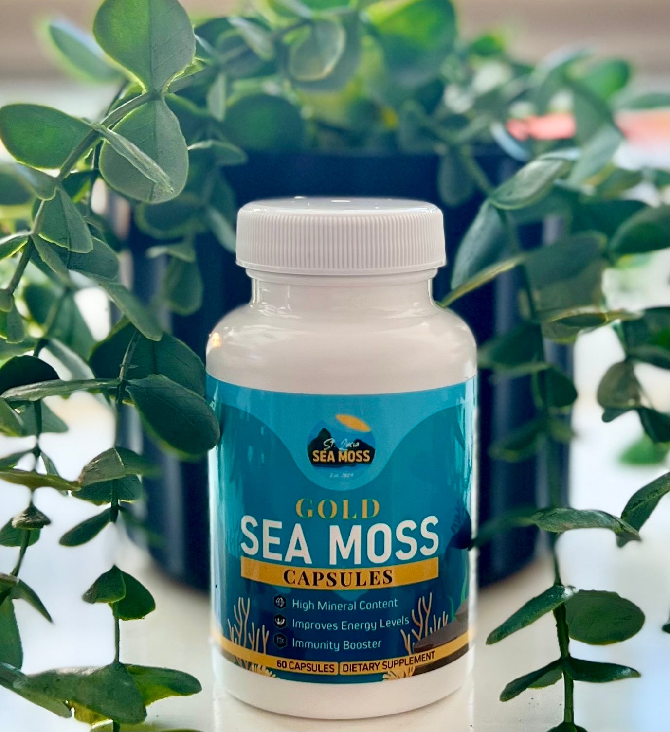 Gold St Lucia Sea Moss Capsules - St Lucia Sea Moss